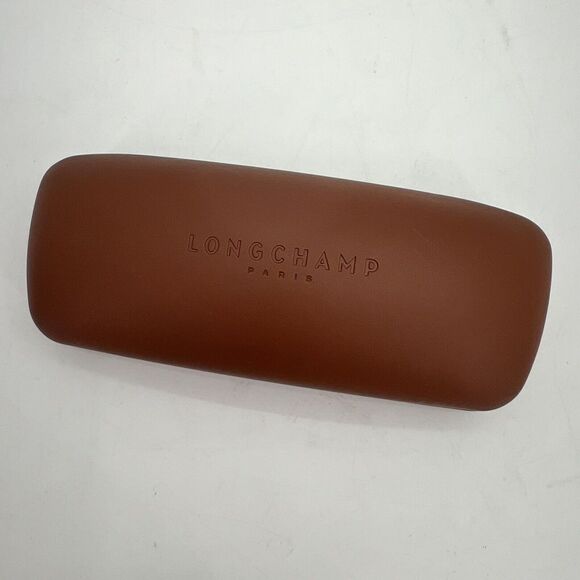 Longchamp Sunglasses Eyeglasses Case Only Clamshell Brown Hardcase - Picture 1 of 4